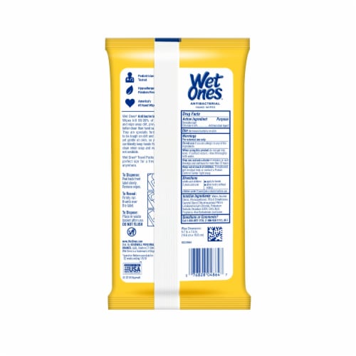 Wet Ones Citrus Tropical Splash Antibacterial Hand Wipes Perspective: back