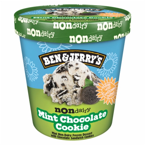 Ben & Jerry's Mint Chocolate Cookie Frozen Non-Dairy Dessert Perspective: back