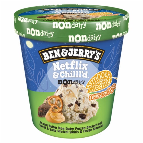 Ben & Jerry's Dairy Free Netflix & Chilll'd Almond Milk and Vegan Frozen Dessert Perspective: back
