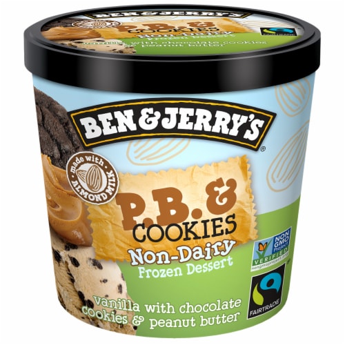 Ben & Jerry's Dairy Free PB & Cookies Sunflower Butter and Vegan Mini Cup Frozen Dessert Perspective: back