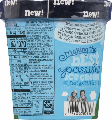 Ben & Jerry's® Topped Raspberry Cheesecake Ice Cream Perspective: back