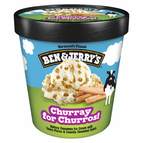 Ben & Jerry's Churray For Churros!™ Cinnamon Ice Cream Pint Non-GMO 16 oz Perspective: back