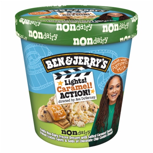 Ben & Jerry's Non-Dairy Lights! Caramel! Action!™ Vanilla Frozen Dessert Perspective: back
