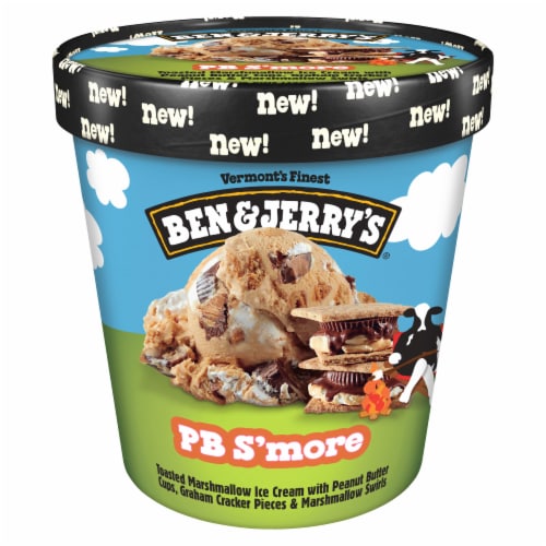 Ben & Jerry's PB S'more Marshmallow Ice Cream Pint Perspective: back