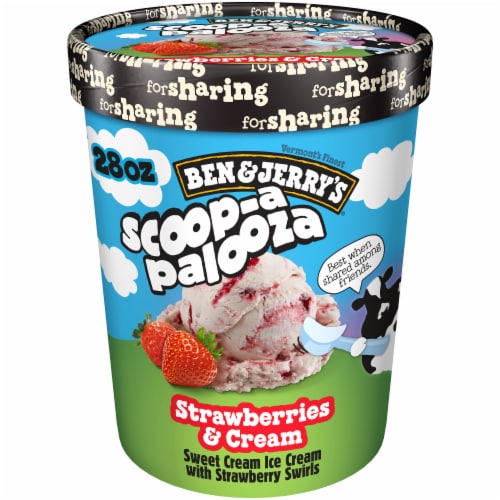 Ben & Jerry's Scoop-A-Palooza Strawberries & Cream Ice Cream Perspective: back