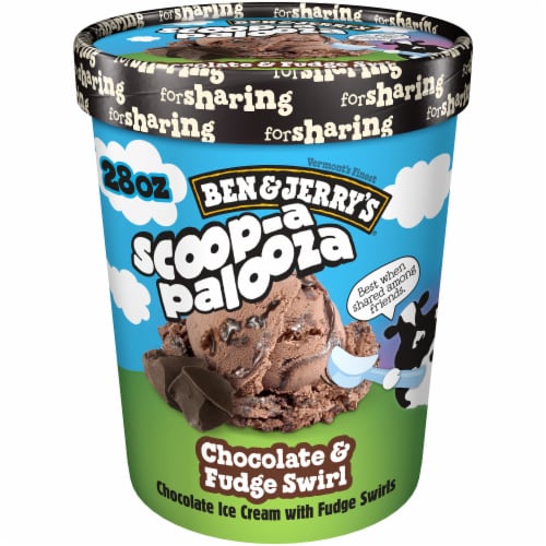 Ben & Jerry's Scoop-A-Palooza Chocolate & Fudge Swirl Ice Cream Perspective: back