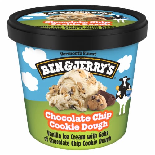 Ben & Jerry's Non-GMO Mini Cup Chocolate Chip Cookie Dough Core Ice Cream Perspective: back