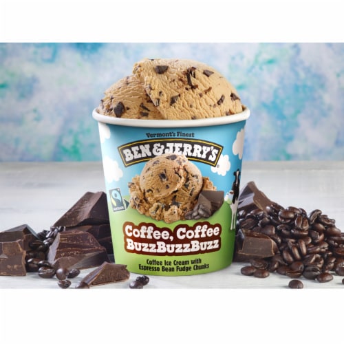 Ben & Jerry's Coffee Coffee BuzzBuzzBuzz! Ice Cream Pint Perspective: back