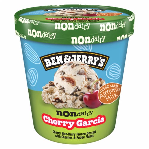 Ben & Jerry’s Dairy Free Vegan Cherry Garcia with Oat Milk Base Frozen Dessert Pint