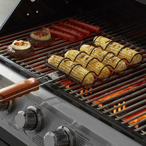 Mr Bar-B-Q Corn on the Cob Grilling Basket Non Stick 4 Cob Cage Design 06633Y Perspective: back
