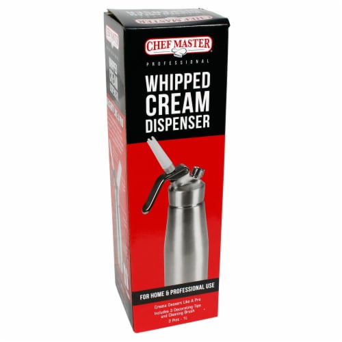 Chef Master 2 Pint Whipped Cream Dispenser Professional Grade Stainless