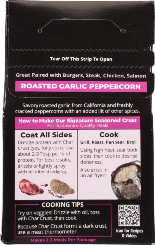 Char Crust® Roasted Garlic Peppercorn Meat and Fish Dry Rub Seasoning Perspective: back