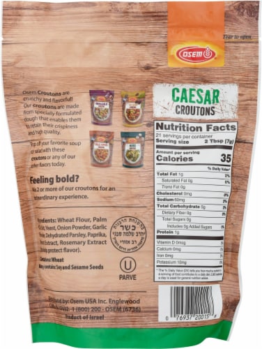 Osem® Mediterranean Caesar Croutons Perspective: back