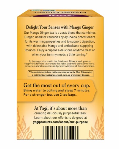 Yogi® Mango Ginger Tea Bags Perspective: back