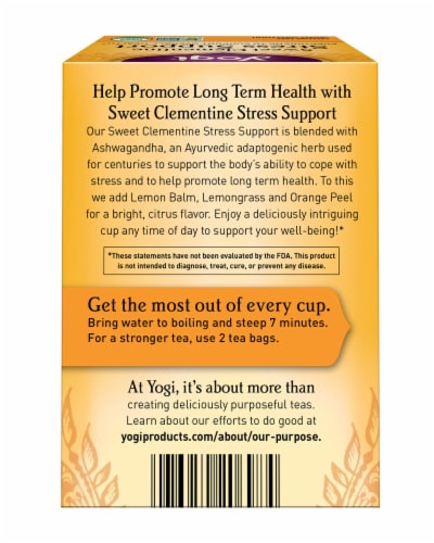 Yogi® Sweet Clementine Stress Support Caffeine Free Tea Bags Perspective: back