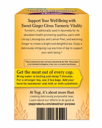 Yogi® Sweet Ginger Citrus Turmeric Vitality Tea Perspective: back