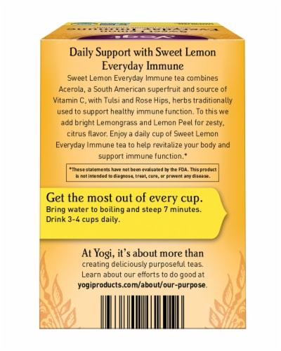 Yogi® Sweet Lemon Everyday Immune Tea Perspective: back