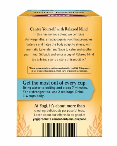 Yogi® Relaxed Mind Caffeine Free Tea Bags Perspective: back