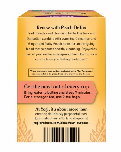 Yogi Tea Herbal Teas Peach DeTox 16 tea bags