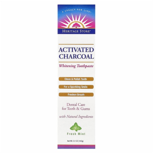 Heritage Store Activated Charcoal Whitening Toothpaste Fresh Mint - 5.1 oz (145 g) Perspective: back