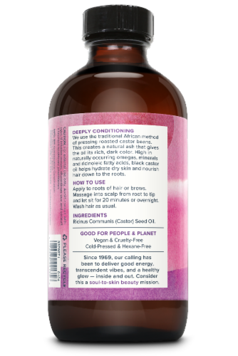 Heritage Store Black Castor Oil Perspective: back