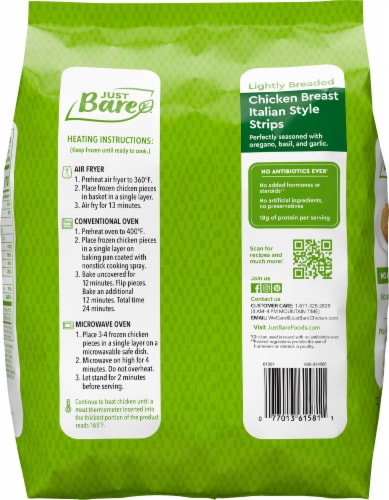Just Bare® Lightly Breaded Chicken Breast Italian Style Strips Perspective: back