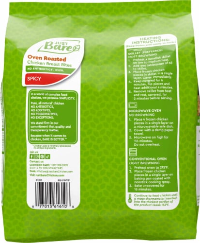 Just Bare® Spicy Oven Roasted Chicken Breast Bites Perspective: back