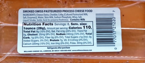 Williams Smoked Swiss Block Cheese Perspective: back