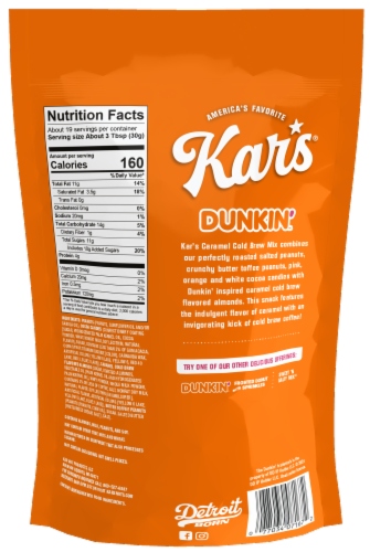 Kar's® Dunkin Salted Caramel Cold Brew Trail Mix Perspective: back