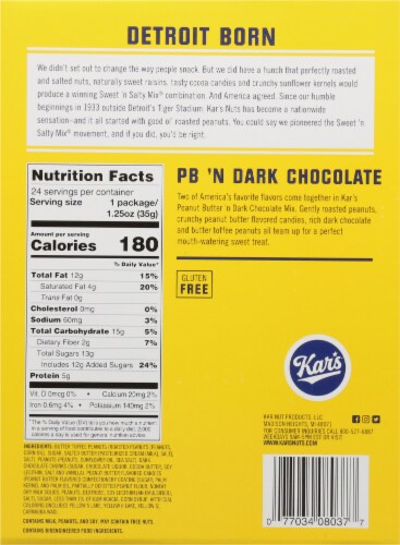 Kar's® PB 'N Dark Chocolate Snack Packs Perspective: back