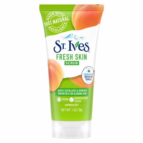 St. Ives Apricot Deeply Cleans Smooth and Glowing Skin Dermatologist Tested Natural Exfoliants Scrub Perspective: back