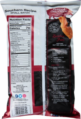 Southern Recipe Small Batch Pasilla Chili Cheese Pork Rinds Chips Perspective: back