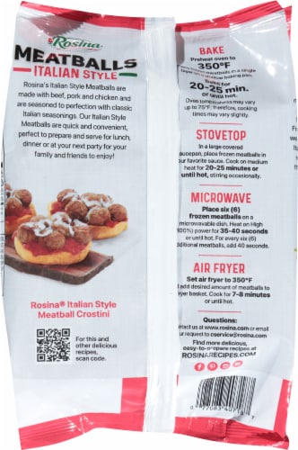 Rosina Italian Style Frozen Meatballs Perspective: back