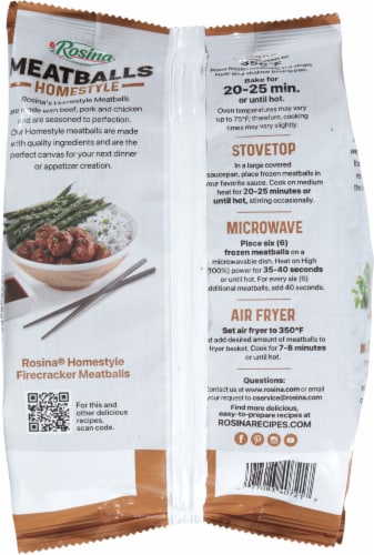 Rosina® Homestyle Beef Pork and Chicken Meatballs Perspective: back