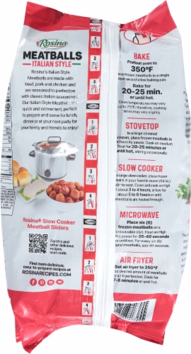 Rosina® Italian Style Frozen Meatballs Party Pack Perspective: back