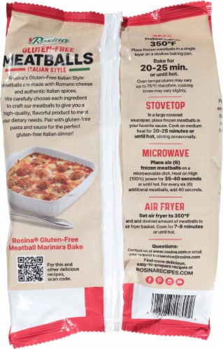 Rosina® Italian Style Gluten-Free Frozen Meatballs Perspective: back