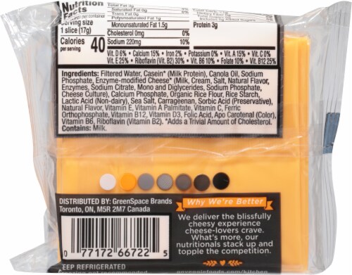 Goveggie Cheddar Style Slices Perspective: back