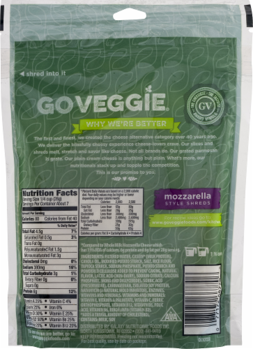 Goveggie Mozzarella Style Shreds Perspective: back