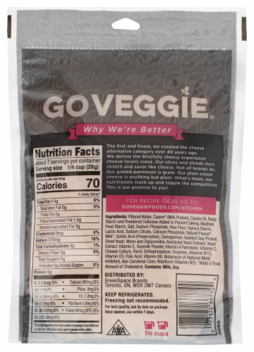 Go Veggie® Monterey Jack & Cheddar Flavored Veggie Shreds Perspective: back