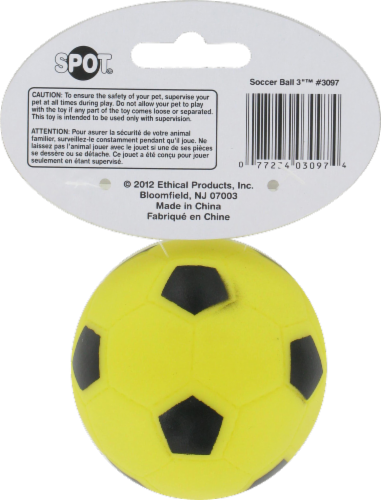 SPOT® Vinyl Soccer Ball Dog Toy Perspective: back