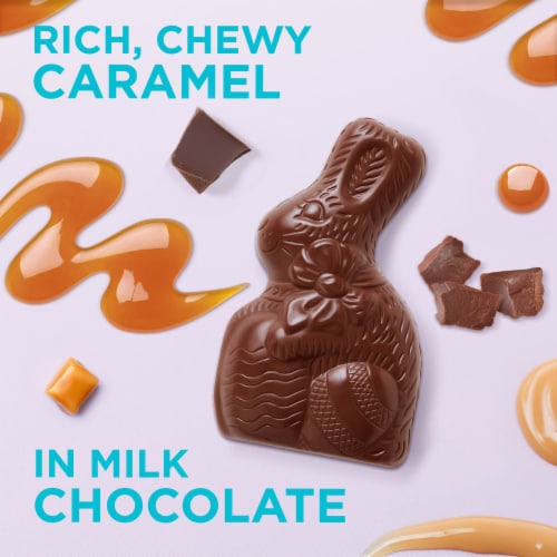 RUSSELL STOVER Easter Bunny Caramel Milk Chocolate Candy Rabbit Perspective: back