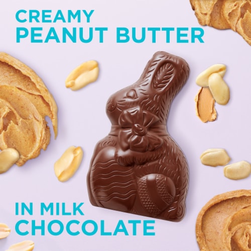 RUSSELL STOVER Easter Bunny Peanut Butter Milk Chocolate Candy Rabbit Perspective: back
