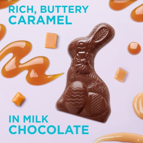 RUSSELL STOVER Easter Caramel Milk Chocolate Easter Bunny Perspective: back