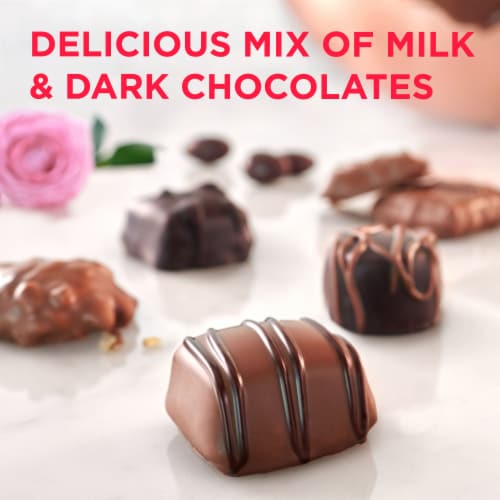 Russell Stover Secret Lace Assorted Chocolates Valentine Candy Gift Box Perspective: back