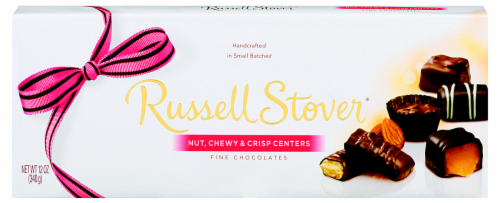 Russell Stover Nut Chewy & Crisp Fine Chocolates Perspective: back