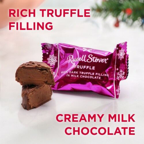 RUSSELL STOVER Christmas Truffles in Milk Chocolate Gift Box Perspective: back