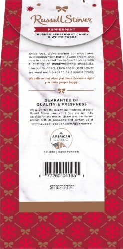 Russell Stover® Peppermint & White Fudge Individually Wrapped Holiday Box Perspective: back