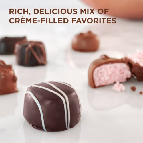 RUSSELL STOVER Assorted Crèmes Milk & Dark Chocolate Gift Box Perspective: back