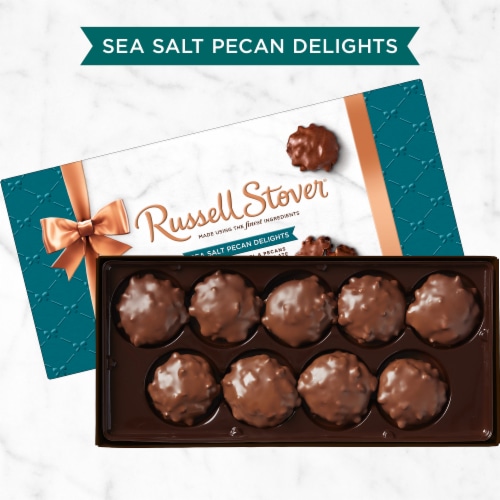 RUSSELL STOVER Sea Salt Pecan Delights Milk Chocolate Gift Box Perspective: back