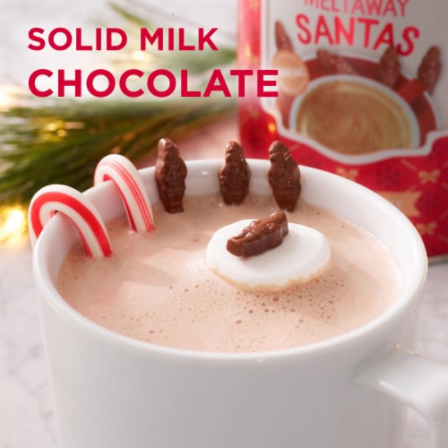 RUSSELL STOVER Christmas Hot Chocolate Melt-Away Milk Chocolate Santas Perspective: back